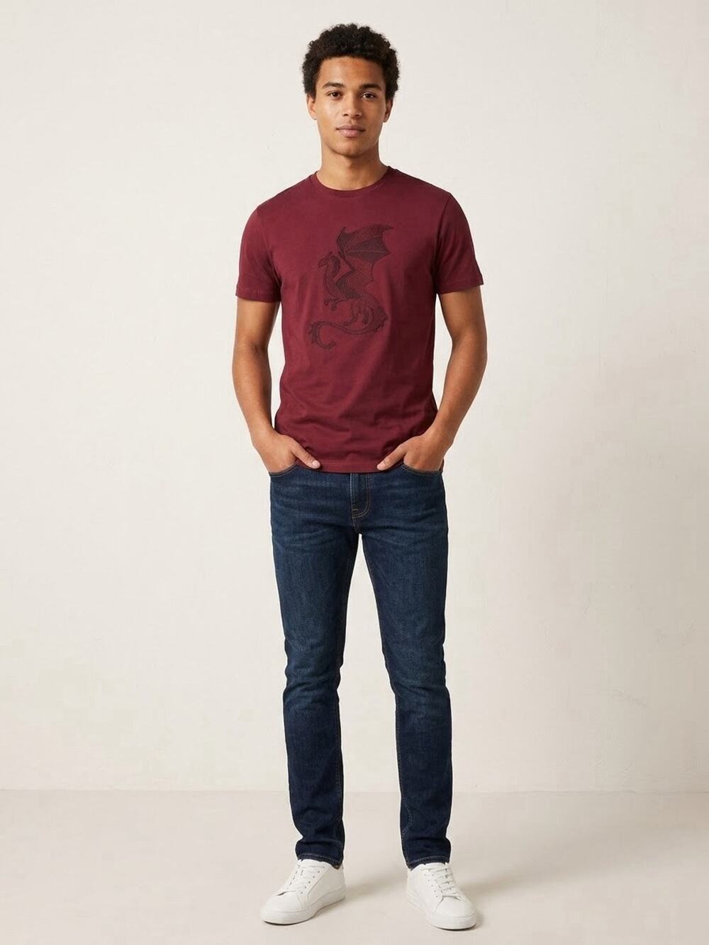 Etro Milano Men's Dragon T-Shirt L Red Made in Italy